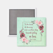 Jane Austen "Om dol te zijn op dansen" Quote Magne Magneet (Voorkant / Achterkant)