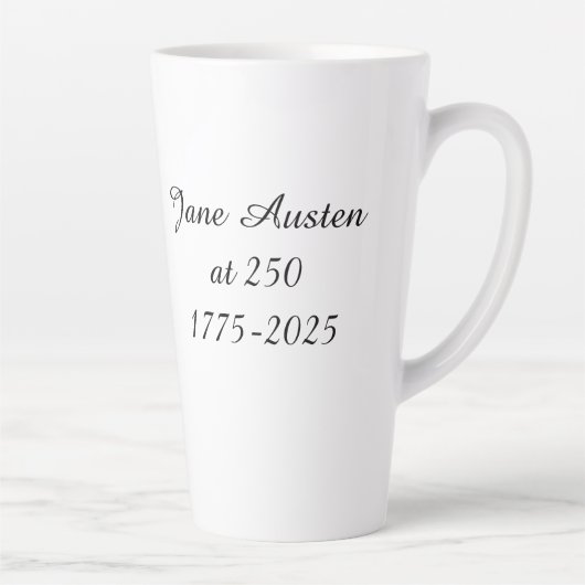 Jane Austen op 250 jarige leeftijd Latte Mok (Rechts)