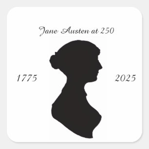 Jane Austen op 250-jarige leeftijd Vierkante Sticker