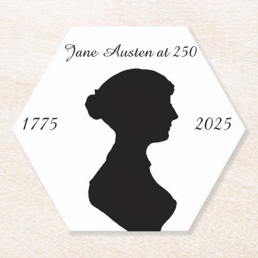 Jane Austen op 250 Kartonnen Onderzetters (Voorkant)