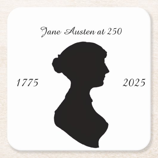 Jane Austen op 250 Kartonnen Onderzetters (Voorkant)