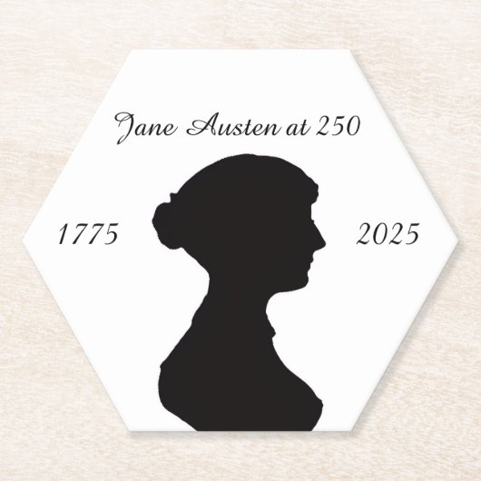 Jane Austen op 250 Kartonnen Onderzetters (Voorkant)