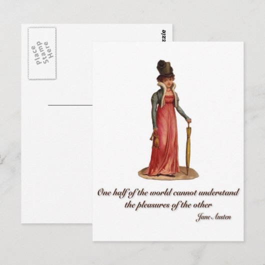 Jane Austen over misverstanden Briefkaart (Voorkant / Achterkant)