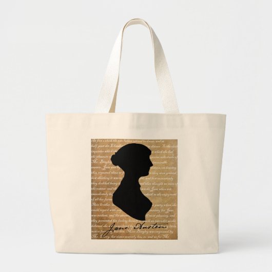 Jane Austen Page Silhouette Grote Tote Bag (Voorkant)