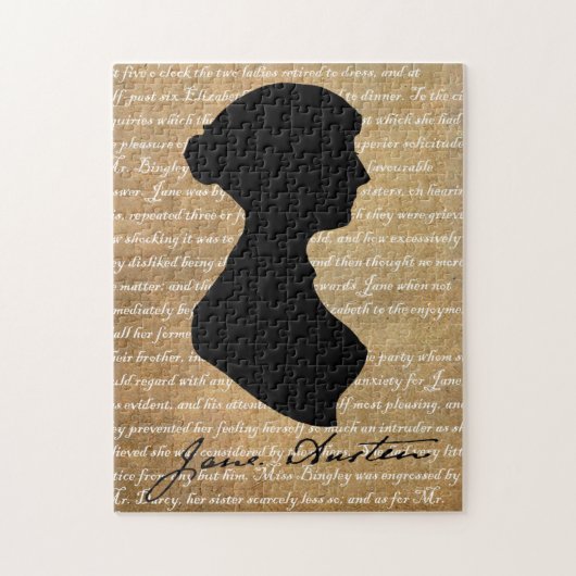 Jane Austen Page Silhouette Legpuzzel (Verticaal)