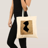 Jane Austen Page Silhouette Tote Bag (Voorkant (product))