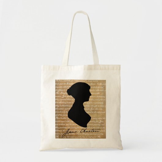 Jane Austen Page Silhouette Tote Bag (Voorkant)