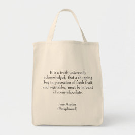 Jane Austen Paraphrased Shopping Bag Tote Bag