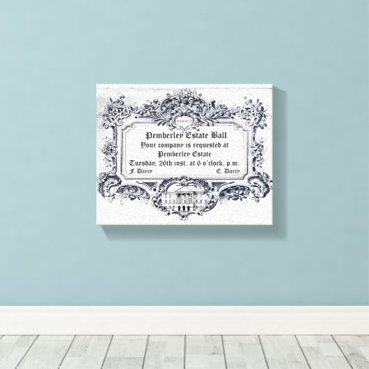 Jane Austen: Pemberley Estate Ball Canvas Afdruk (Insitu (Houten vloer))