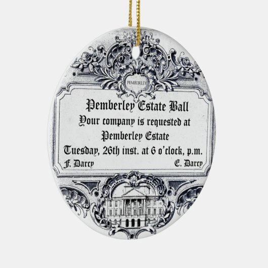Jane Austen: Pemberley Estate Ball Keramisch Ornament (Rechts)