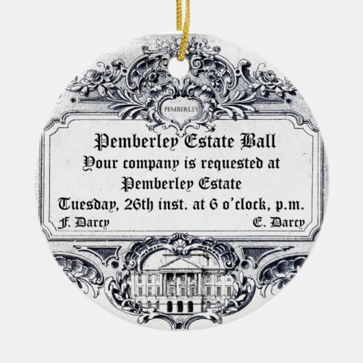 Jane Austen: Pemberley Estate Ball Keramisch Ornament (Voorkant)