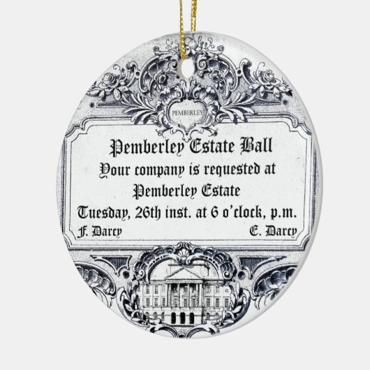 Jane Austen: Pemberley Estate Ball Keramisch Ornament (Links)