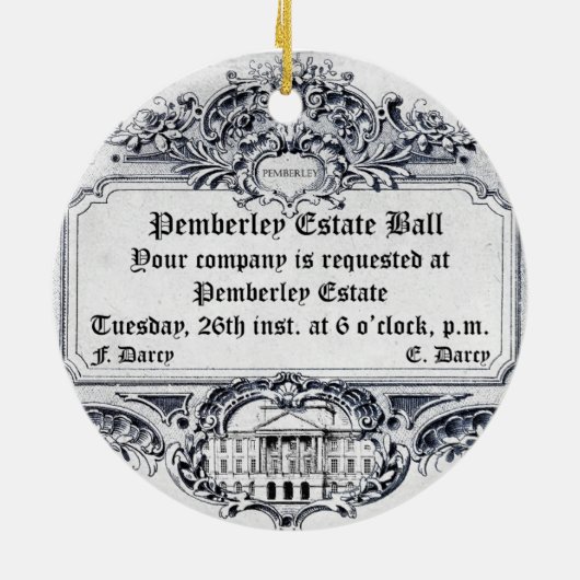 Jane Austen: Pemberley Estate Ball Keramisch Ornament (Achterkant)