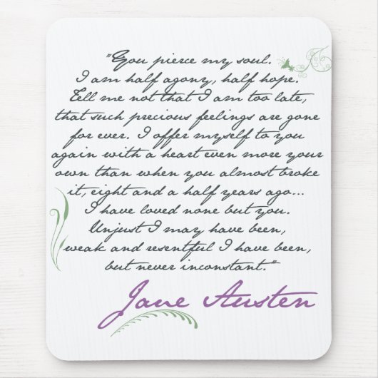 Jane Austen Persuasion Quote #1 Muismat (Voorkant)