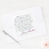 Jane Austen Persuasion Quote #1 Vierkante Sticker (Envelop)