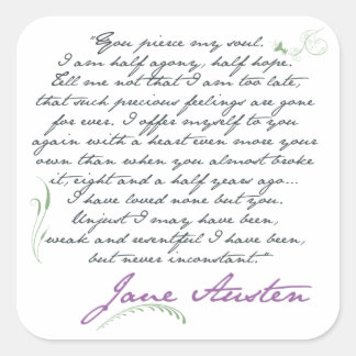 Jane Austen Persuasion Quote #1 Vierkante Sticker