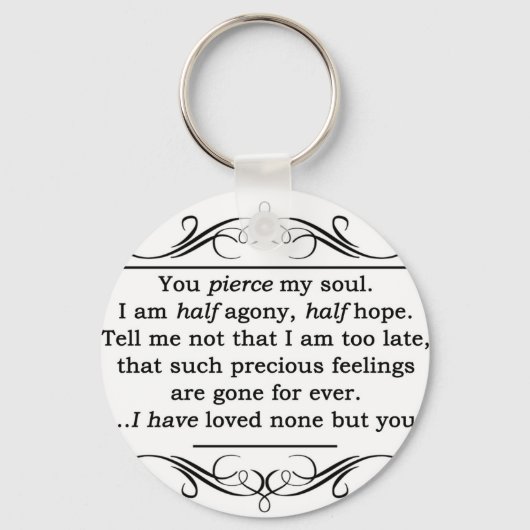 Jane Austen Persuasion Quote Sleutelhanger (Voorkant)