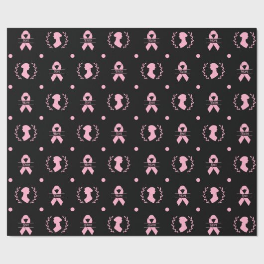 Jane Austen Pink Ribbon Wrapping Paper Cadeaupapier (Zoom)