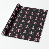 Jane Austen Pink Ribbon Wrapping Paper Cadeaupapier (Uitgerold)