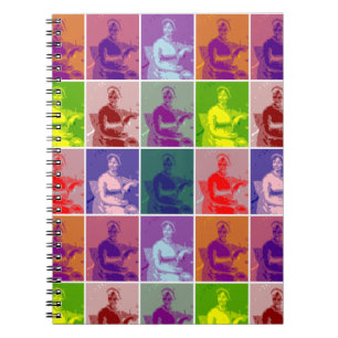 Jane Austen pop kunst kleurrijk Notitieboek