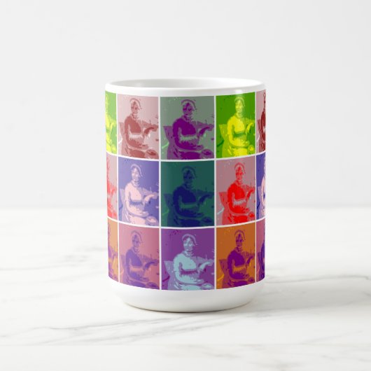 Jane Austen pop kunst kleurrijke Magic Coffee Mok (Midden)
