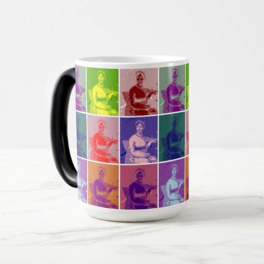 Jane Austen pop kunst kleurrijke Magic Coffee Mok (Voorkant links)