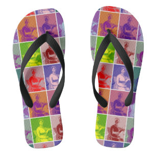 Jane Austen popart kleurrijk Teenslippers