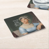 Jane Austen portrait and quote Kartonnen Onderzetters (Schuin)
