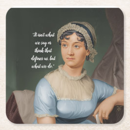 Jane Austen portrait and quote Kartonnen Onderzetters