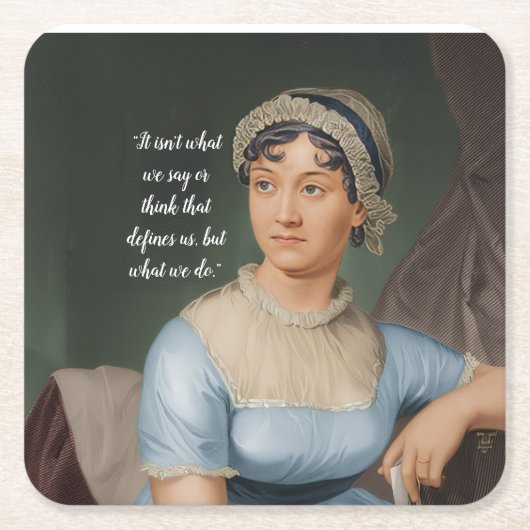 Jane Austen portrait and quote Kartonnen Onderzetters (Voorkant)