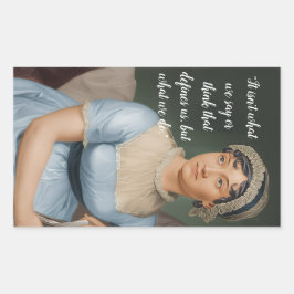 Jane Austen portrait and quote Rechthoekige Sticker