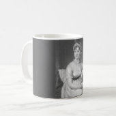 Jane Austen Portrait Black White en Grey Koffiemok (Voorkant links)