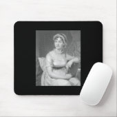 Jane Austen Portrait Black White en Grey Muismat (Met muis)