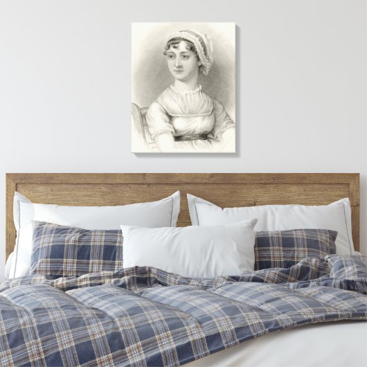 Jane Austen Portrait Canvas Afdruk (Insitu (Slaapkamer))