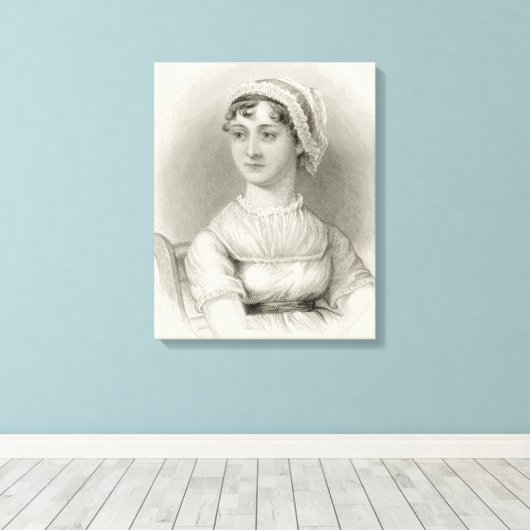 Jane Austen Portrait Canvas Afdruk (Insitu (Houten vloer))
