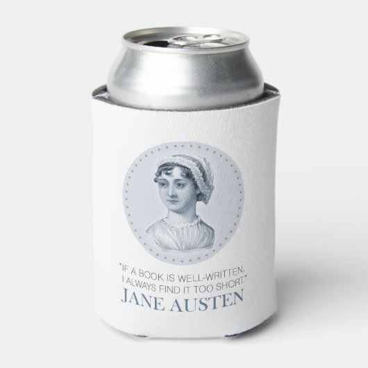 Jane Austen Portrait en Citaat bij het Lezen Blikjeskoeler (Blikje Voorkant)