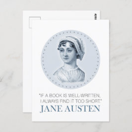 Jane Austen Portrait en Citaat bij het Lezen Briefkaart