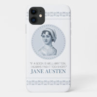 Jane Austen Portrait en Citaat bij het Lezen Hoesj
