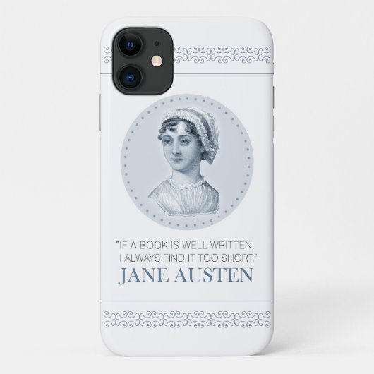 Jane Austen Portrait en Citaat bij het Lezen Hoesj Case-Mate iPhone Case (Achterkant)