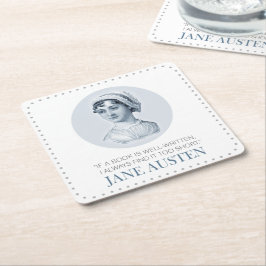 Jane Austen Portrait en Citaat bij het Lezen Kartonnen Onderzetters