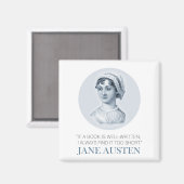 Jane Austen Portrait en Citaat bij het Lezen Magneet (Voorkant / Achterkant)
