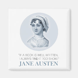 Jane Austen Portrait en Citaat bij het Lezen Magneet