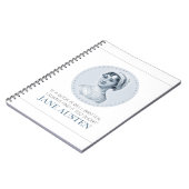 Jane Austen Portrait en Citaat bij het Lezen Notitieboek (Linkerzijde)