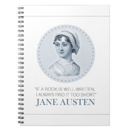 Jane Austen Portrait en Citaat bij het Lezen Notitieboek
