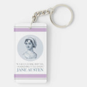 Jane Austen Portrait en Citaat bij het Lezen Sleutelhanger (achterkant)