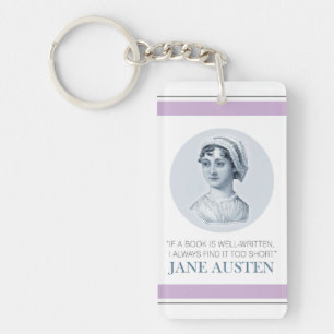 Jane Austen Portrait en Citaat bij het Lezen Sleutelhanger