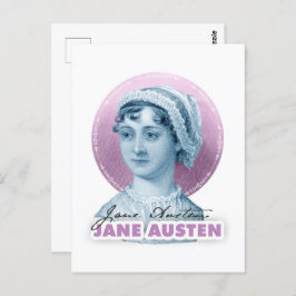 Jane Austen Portrait en Signature Pink Briefkaart