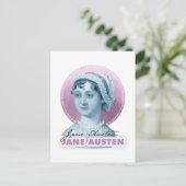 Jane Austen Portrait en Signature Pink Briefkaart (Staand voorkant)