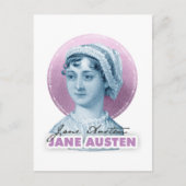 Jane Austen Portrait en Signature Pink Briefkaart (Voorkant)