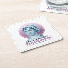Jane Austen Portrait en Signature Pink Kartonnen Onderzetters